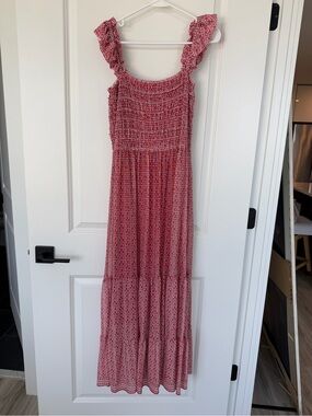 Max Studio London Floral Red Maxi Dress